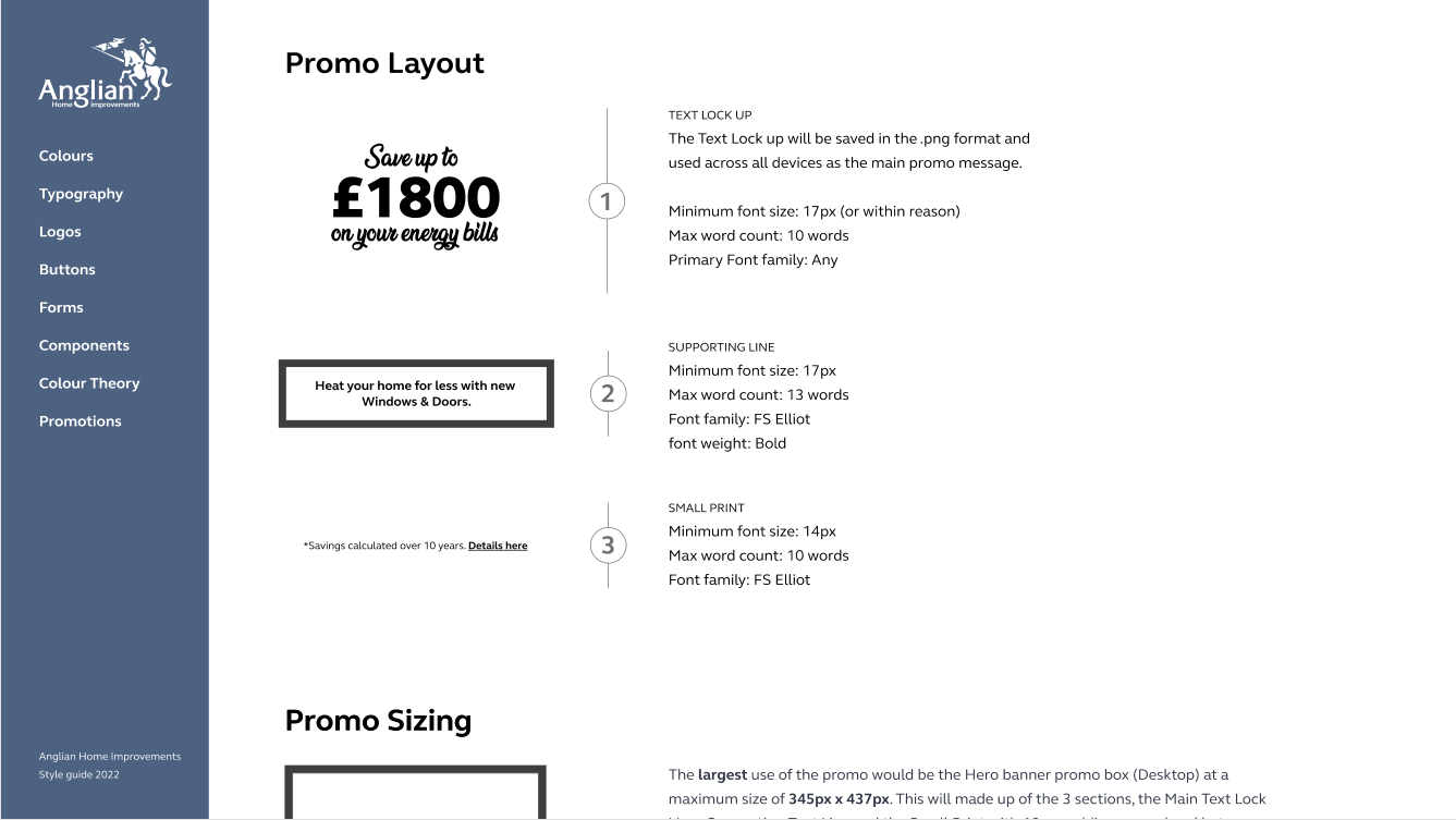 Anglian Home Improvements — Style Guide promo layout page